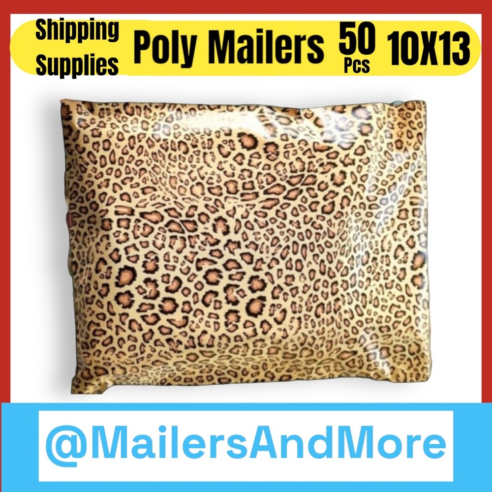 50 10X13 Poly Mailers Leopard PRICE IS FIRM